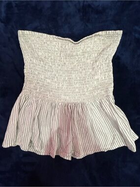 Isa & Ella Blue Stripe Tube Top Women's Size L Flowy Summer